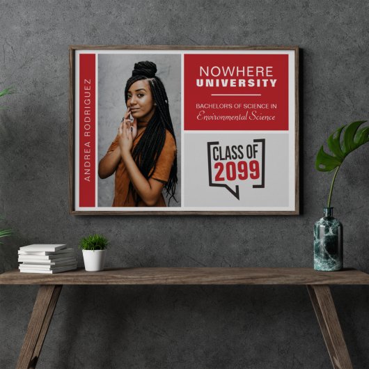 Rode dozen & foto afstudeerposter poster