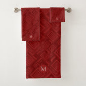 RODE DOZEN MONOGRAM BADHANDDOEK SET BAD HANDDOEK (Insitu)