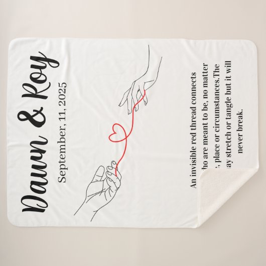 Rode draad van het lot, bruiloftsgeschenk van het sherpa deken (Voorkant (horizontaal))