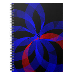 Rode Draaiende Accent Geometrisch Spiraal Notitieb Notitieboek