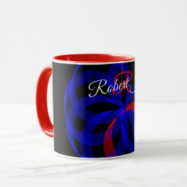 Rode Draaiende Accent Geometrische Koffiemok Mok