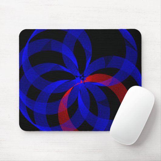 Rode Draaiende Accent Geometrische Muismat (Met muis)