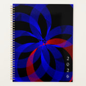 Rode Draaiende Accent Geometrische Spiraal Planner (Voorkant)