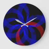 Rode draaiende accent geometrische wandklok (Voorkant)