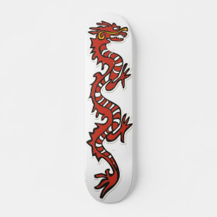 Rode draak artistieke skateboard dek