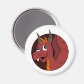 Rode draak-cartoon magneet (Voorkant / Achterkant)