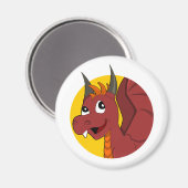 Rode draak-cartoon magneet (Voorkant / Achterkant)