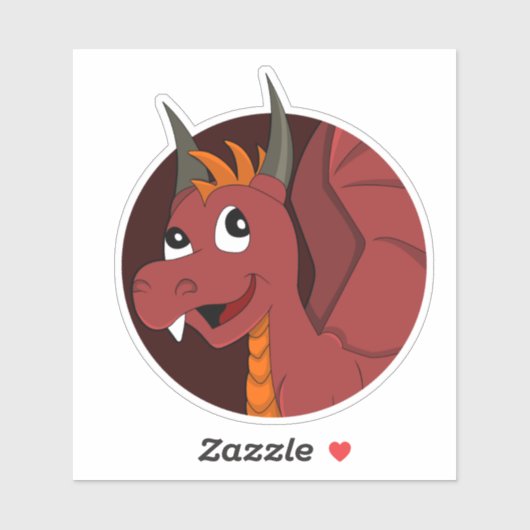 Rode draak cartoon op maat gesneden vinyl sticker (Vel)