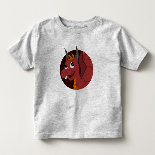 Rode draak cartoon peuter t-shirt (Voorkant)