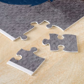 rode draak die 's nachts in de nacht vliegt legpuzzel (Zijkant)