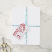 Rode draak | Dubbel geluk dank u Cadeaulabel (Met Touw)