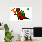 Rode draak en Dragonfly - hou op me te volgen! Poster (Thuiskantoor)