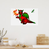 Rode draak en Dragonfly - hou op me te volgen! Poster (Keuken)