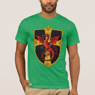 Rode Draak En Middeleeuwse Kruis T-shirt
