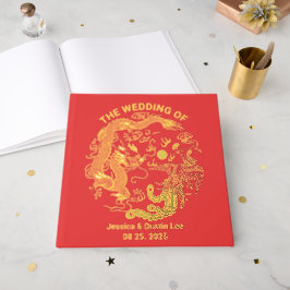 Rode Draak Feng Huang Aziatische Chinese Trouw Gou Gastenboek