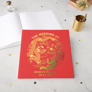 Rode Draak Feng Huang Aziatische Chinese Trouw Gou Gastenboek