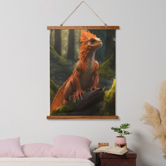 rode draak hangend wandkleed (Slaapkamer)