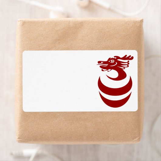 Rode draak in Ei Label (Insitu)