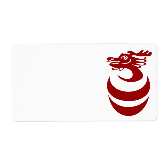 Rode draak in Ei Label (Voorkant)
