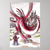 Rode draak in Thawing Snow Poster (Voorkant)