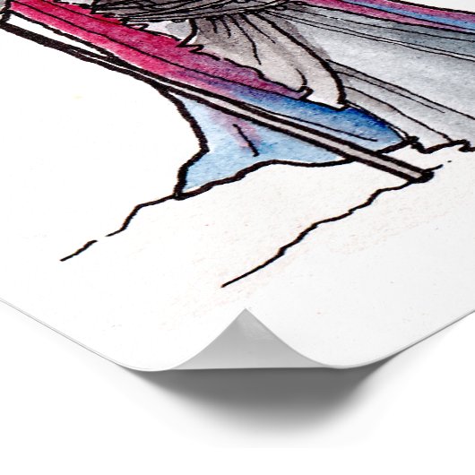 Rode draak in Thawing Snow Poster (Hoek)