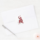 Rode draak - Jaar van de draak Ronde Sticker (Envelop)