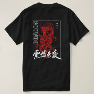 Rode Draak Japanse Streetwear Grafische T-Shirt