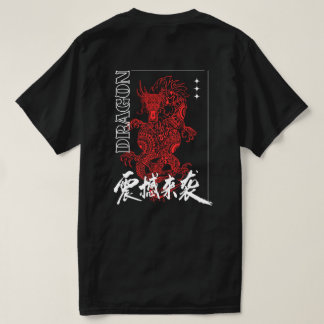 Rode Draak Japanse Streetwear Grafische T-Shirt