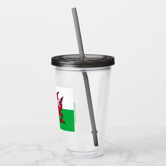 Rode Draak Keltische Vlag van Wales & Welsh Acryl Drinkbeker (Links)
