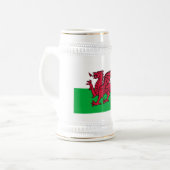 Rode Draak Keltische Vlag van Wales & Welsh Bierpul (Voorkant links)