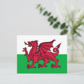 Rode Draak Keltische Vlag van Wales & Welsh Briefkaart (Staand voorkant)