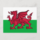 Rode Draak Keltische Vlag van Wales & Welsh Briefkaart (Voorkant)
