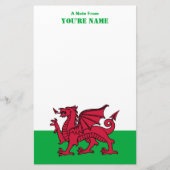 Rode Draak Keltische Vlag van Wales & Welsh Briefpapier (Voorkant)