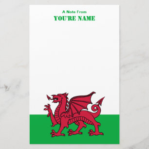 Rode Draak Keltische Vlag van Wales & Welsh Briefpapier
