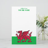 Rode Draak Keltische Vlag van Wales & Welsh Briefpapier (Staand voorkant)