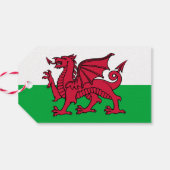 Rode Draak Keltische Vlag van Wales & Welsh Cadeaulabel (Achterkant Horizontaal)
