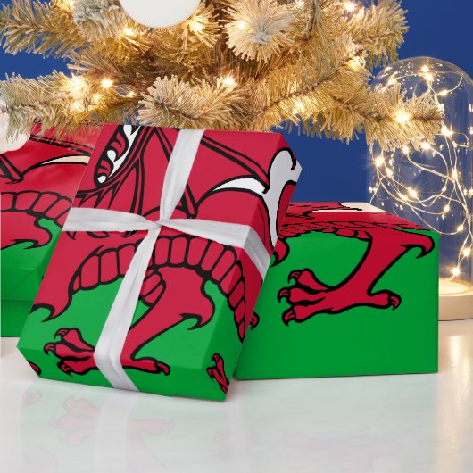 Rode Draak Keltische Vlag van Wales & Welsh Cadeaupapier (Feestdagen)