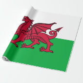 Rode Draak Keltische Vlag van Wales & Welsh Cadeaupapier (Uitgerold)