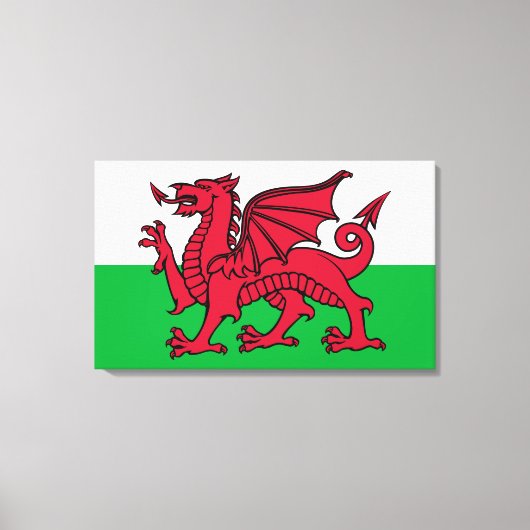 Rode Draak Keltische Vlag van Wales & Welsh Canvas Afdruk (Voorkant)