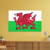 Rode Draak Keltische Vlag van Wales & Welsh Canvas Afdruk (Insitu (Woonkamer))