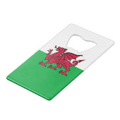 Rode Draak Keltische Vlag van Wales & Welsh Creditkaart Flessenopener (Voorkant Gekanteld)