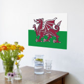 Rode Draak Keltische Vlag van Wales & Welsh Folie Afdrukken (Laag (Keuken))