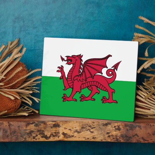 Rode Draak Keltische Vlag van Wales & Welsh Fotoplaat (Zijkant)