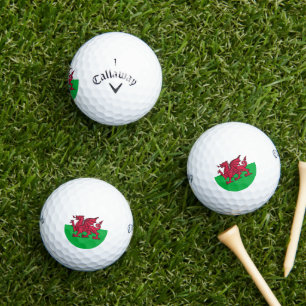 Rode Draak Keltische Vlag van Wales & Welsh Golfballen
