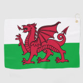 Rode Draak Keltische Vlag van Wales & Welsh Golfhanddoek (Horizontaal)
