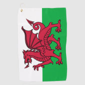 Rode Draak Keltische Vlag van Wales & Welsh Golfhanddoek (Voorkant)