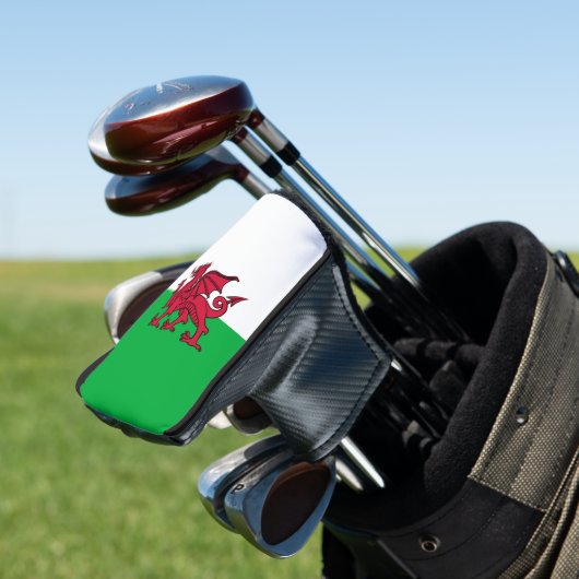 Rode Draak Keltische Vlag van Wales & Welsh Golfheadcover (Insitu)