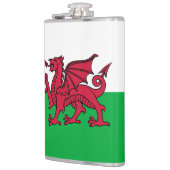 Rode Draak Keltische Vlag van Wales & Welsh Heupfles (Links)