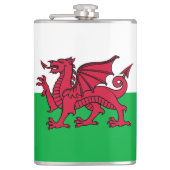 Rode Draak Keltische Vlag van Wales & Welsh Heupfles (Voorkant)