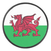 Rode Draak Keltische Vlag van Wales & Welsh Hockey Puck (Voorkant)